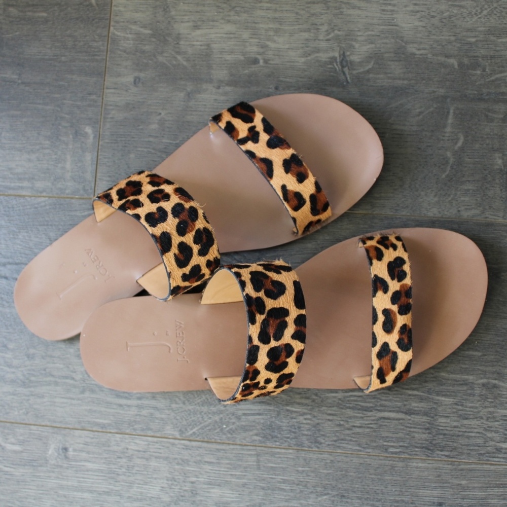 J Crew Leopard Sandals